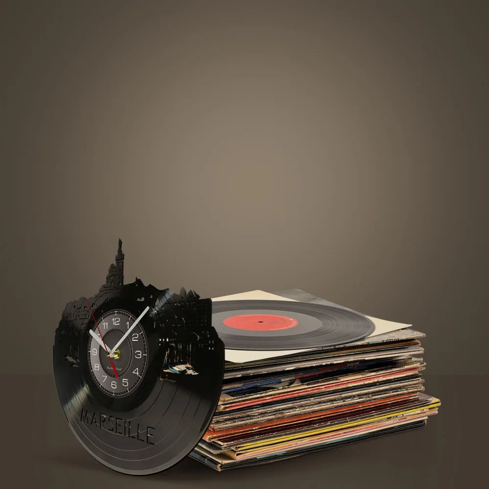 Виниловый альбом с изображением французского Марселя для городской пейзажа часы