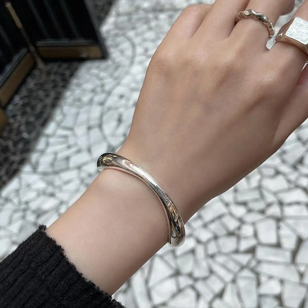 

Copper Girls Bracelet Silver Irregular Bangle Punk Bracelet for Valentines Day Gifts Birthday Gift Women Daily Life Party