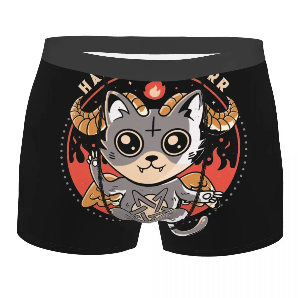 

Boxer Shorts Panties Men Hail Lucipurr Underwear Cat Demon Satan Lucifer Evil Baphomet Horror Occult Death Metal Male Underpants