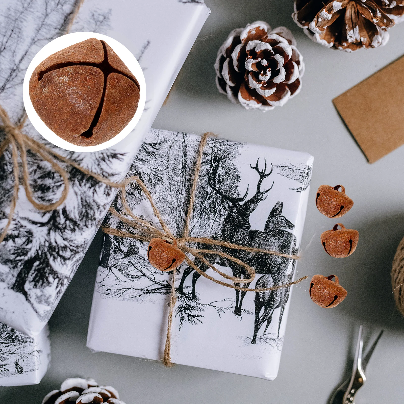 

Bell Pendant Charms Mini Rusted Crafting Bells With Star-shape Cutouts Christmas Wreath For Crafts Tree Decorative Retro