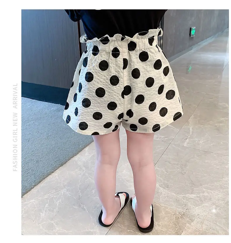 

3-8Y Girls Shorts New Children's Polka Dot Pants Girls Baby Outer Wear Fashion Versatile Casual Hot Pants