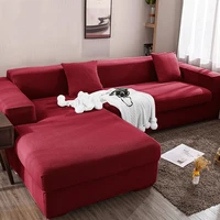 polar fleece stretch sofa cover for l shaped corner sofas chaise longue slipcovers 1234 seater knitted elastic couch covers