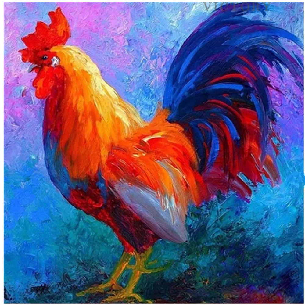 Алмазная живопись 5D с полным заполнением крафтовый набор пенисом курицей