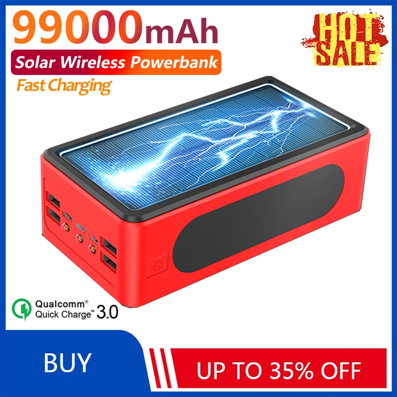 

Внешний аккумулятор на солнечной батарее, 99000 мАч