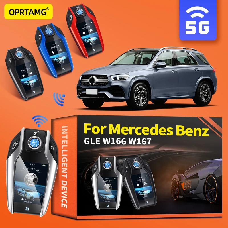 

For Mercedes Benz GLE W166 W167 GLE350 GLE400 GLE450 GLE500 2001-2020 Car Smart Remote Control Key LCD Display keychain