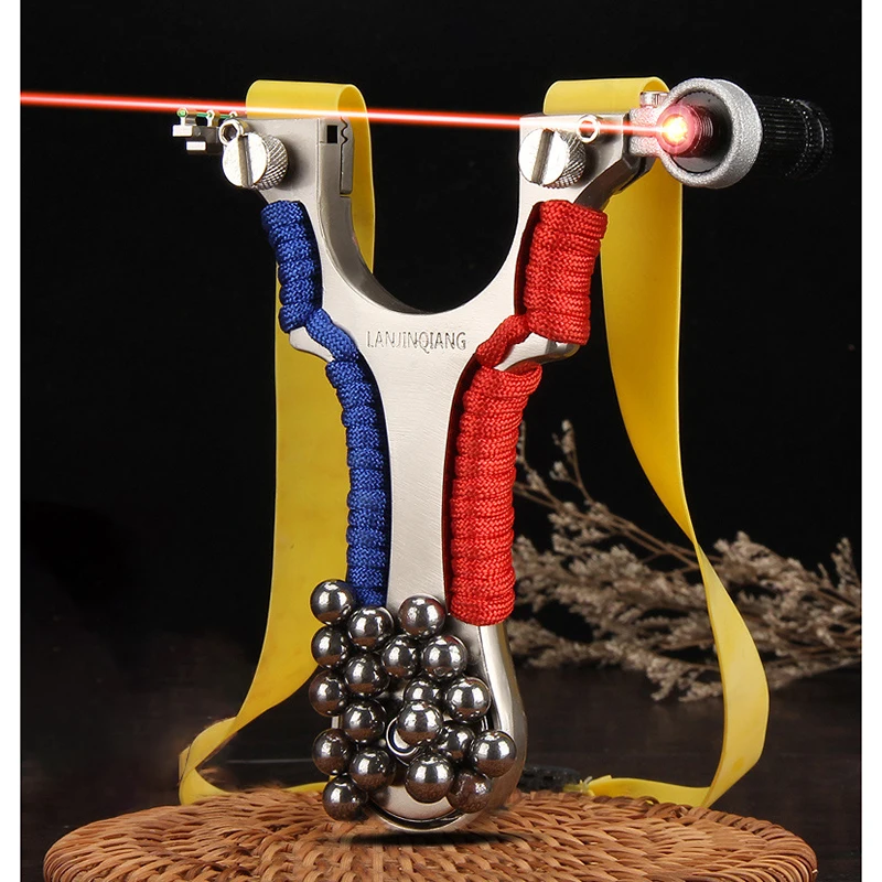 

New Outdoor Sports Hunting Slingshot Laser Infrared Aiming Catapult High Precision Shooting Slingshots Feel Comfortable