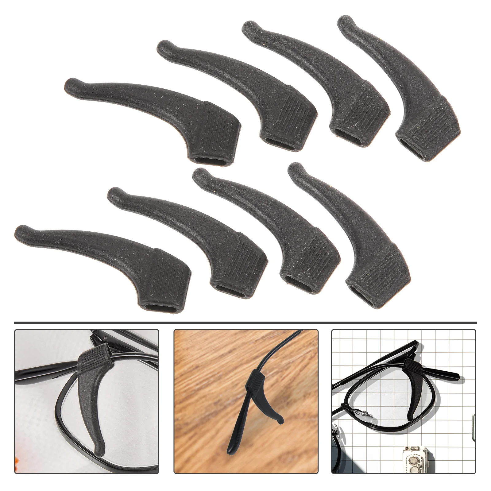 

8 Pcs Anti-slip Earmuffs Glasses Eyeglasses Hooks Non-slip Grips Anti-skid Cushion Accessory Silicone Replaceable