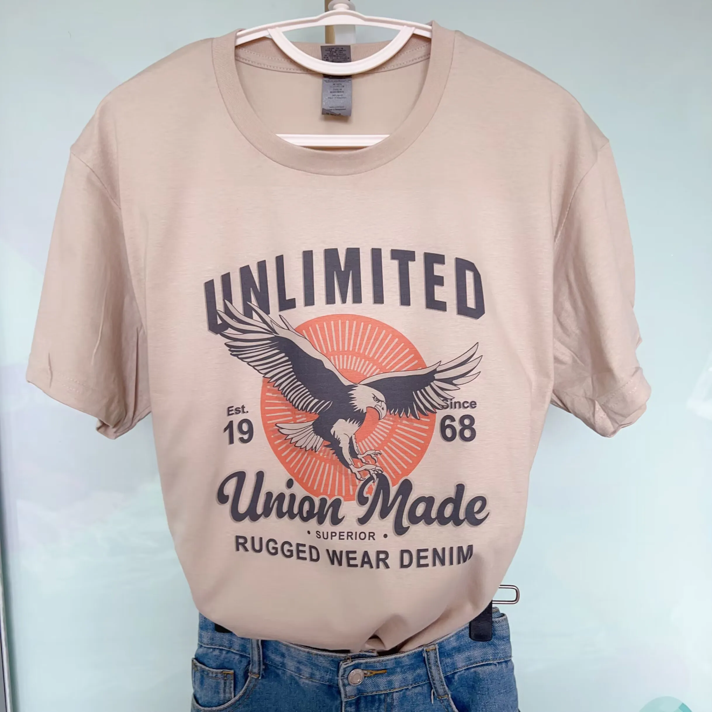

sunfiz Eagle Print Graphic T-shirt Women Summer 2023 Clothing Loose Designer Luxury Casual Tee Shirt Vintage Streetwear Tops