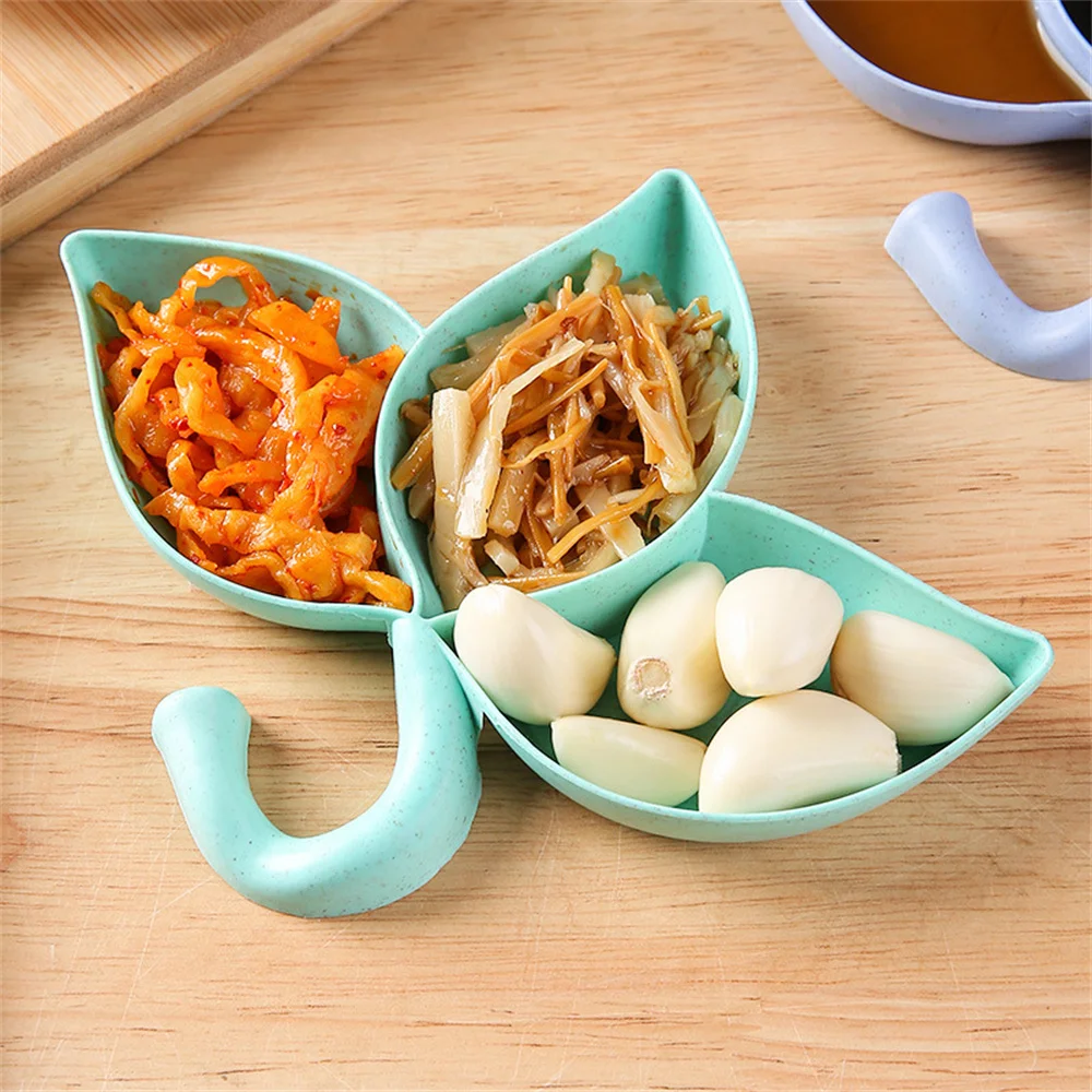 

Tableware Kitchen Accessories Wheat Straw Maple Shape Sauce Plate Creative 3-leaf Design Dessert Side Dish Plate Convenient