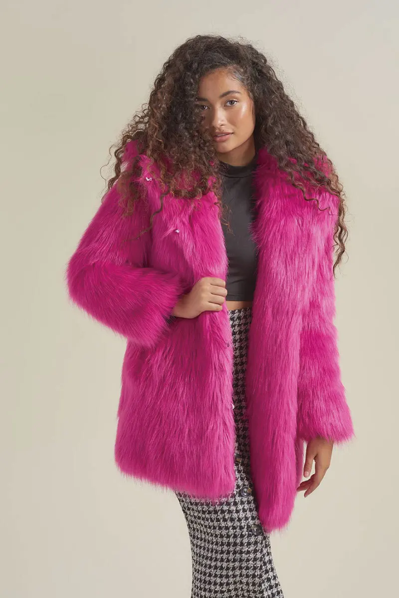 Women 'S Fur Coat Autumn And Winter Warm Hooded Mid-Length Faux Fur Coat Women Winter Coat Women