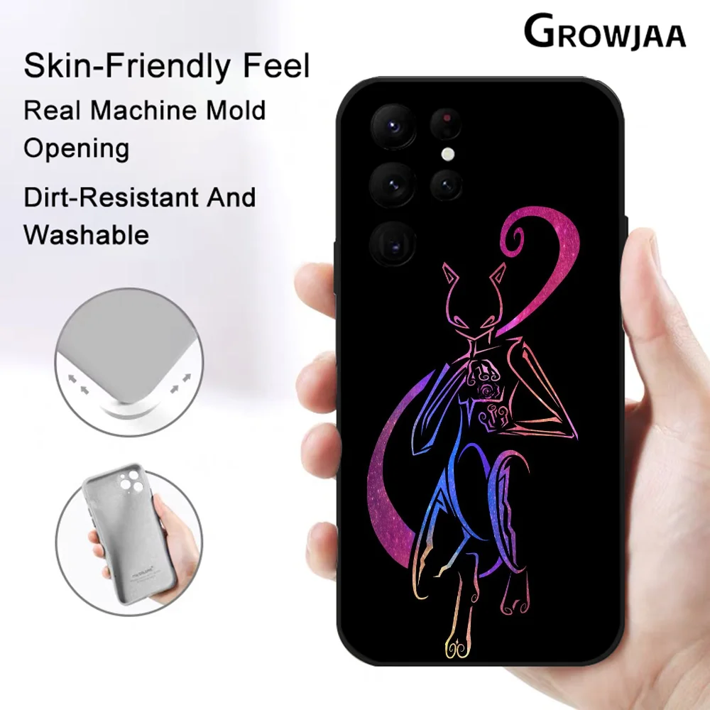 Mewtwo Silhouette Art Phone Case for Samsung Galaxy S24 Ultra S22 S23 S21 S20 5G Protective Silicone TPU Funda
