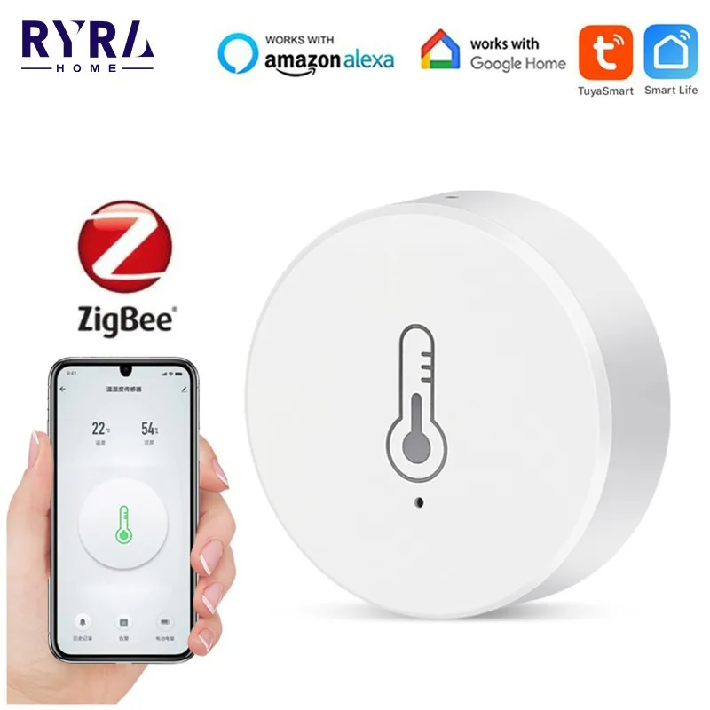 

Датчик влажности и температуры Tuya Zigbee 3.0, детектор, домашний гигрометр, термометр с поддержкой Alexa Google Home, для умного дома