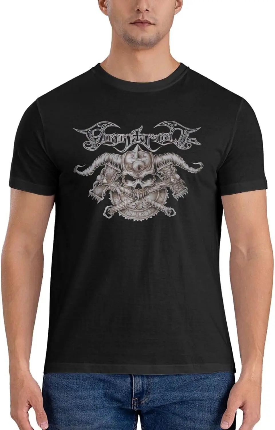 Мужская повседневная хлопковая футболка с коротким рукавом свободный удобный