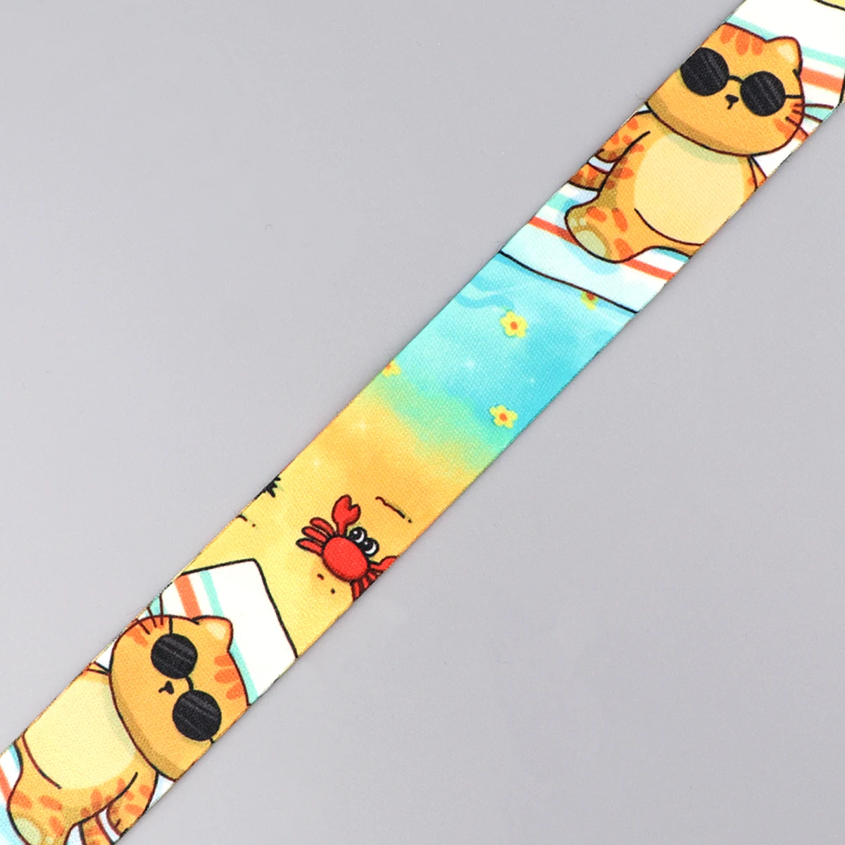 Милый пляжный шнурок с оранжевым котом для брелока Обложка удостоверения