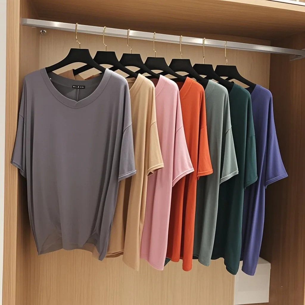 Фото Летняя легкая женская футболка из модала с v-образным вырезом и половиной рукава, большие размеры, одежда для дома, одежда для сна, футболка №1