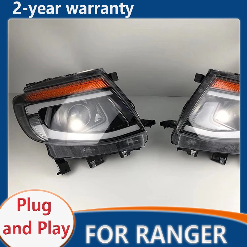 

For Ford Ranger Everest headlight T6 FL 2012-2015 LED Lamps Headlights DRL Dual Projector Car Accessories Head lamp