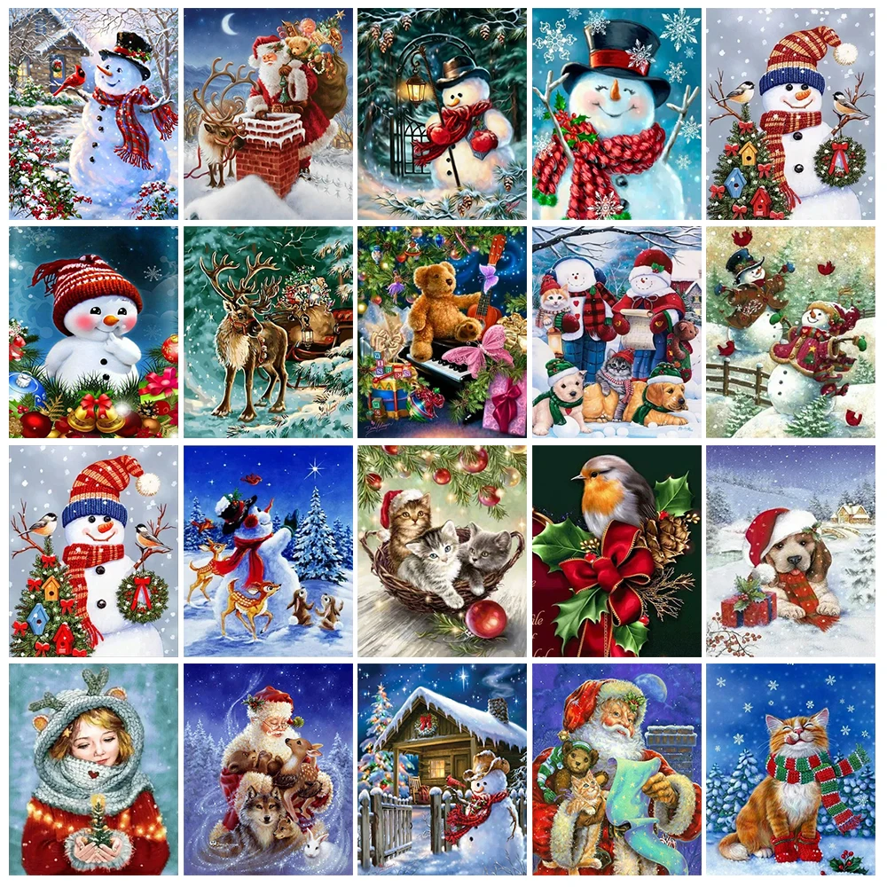 

30x40cm 5D Diy Diamond Painting Santa Diamond Mosaic Animal Embroidery Cross Stitch Rhinestone Art Christmas Home Decor Gift