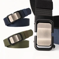 new mens fabric belt toothless automatic buckle mens belts casual joker neutral young men women police tactical waistband