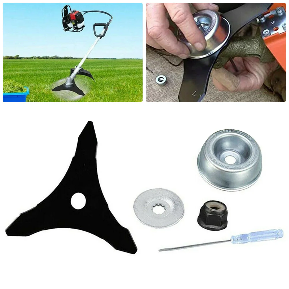 

For Stihl String Trimmer Brush Cutter Blade Adapter Attachment Maintenance Kit Metal 3 Teeth Eater Blades Lawn Mower Parts