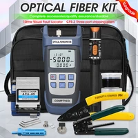 ftth cold splicing tool kit fiber tool set aua 6s fiber cutter 10km red light pen optical power meter