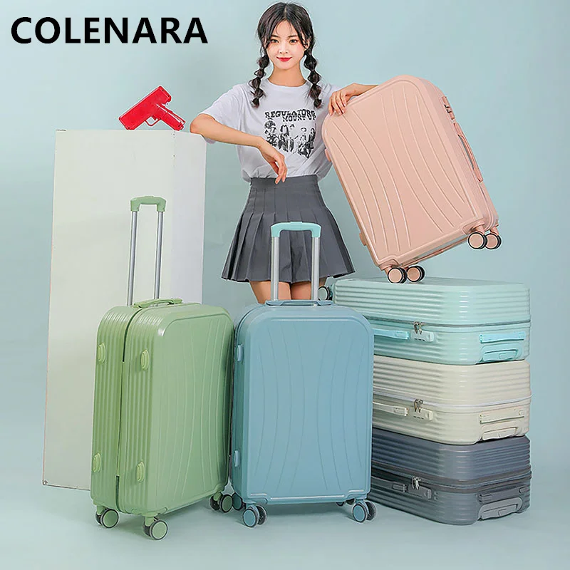 COLENARA Suitcase New Universal Large Capacity Trolley Case Set Strong and Durable Portable Handbag with Wheels Rolling Luggage
