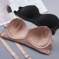 strapless bra large size thin section gather lace non slip bras invisible bra lift push up beautiful back womens underwear free