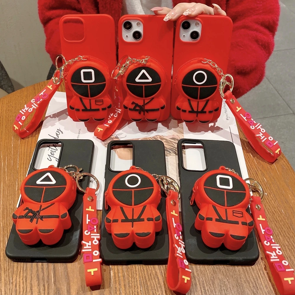 

Capinha POCO X3 GT M3 Pro Silicone Case for Funda Xiaomi POCO X3 NFC F3 Case Korean Squid Game Phone Cover Lanyard Bag Men Women