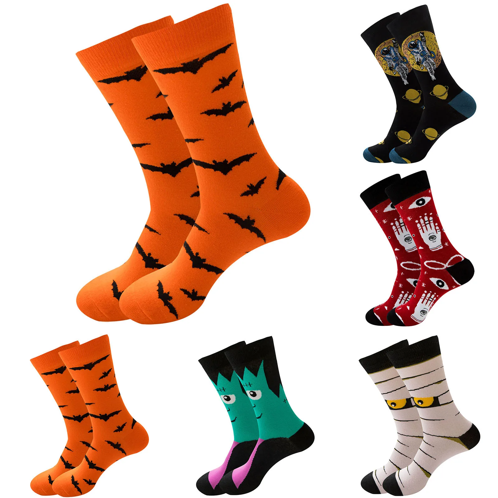 

1pair Autumn winter Cotton Socks New Halloween male socks skull alien female socks pumpkin socks monster tube socks cosplay Wear