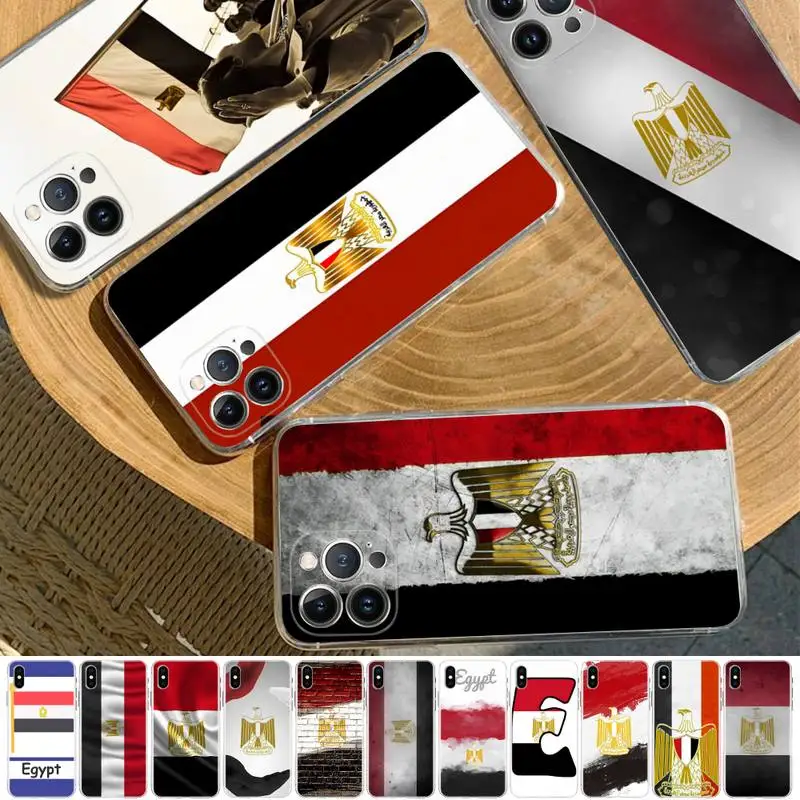 

Egypt Flag Phone Case For iPhone 8 7 6 6S Plus X SE 2020 XR XS 14 11 12 13 Mini Pro Max Mobile Case