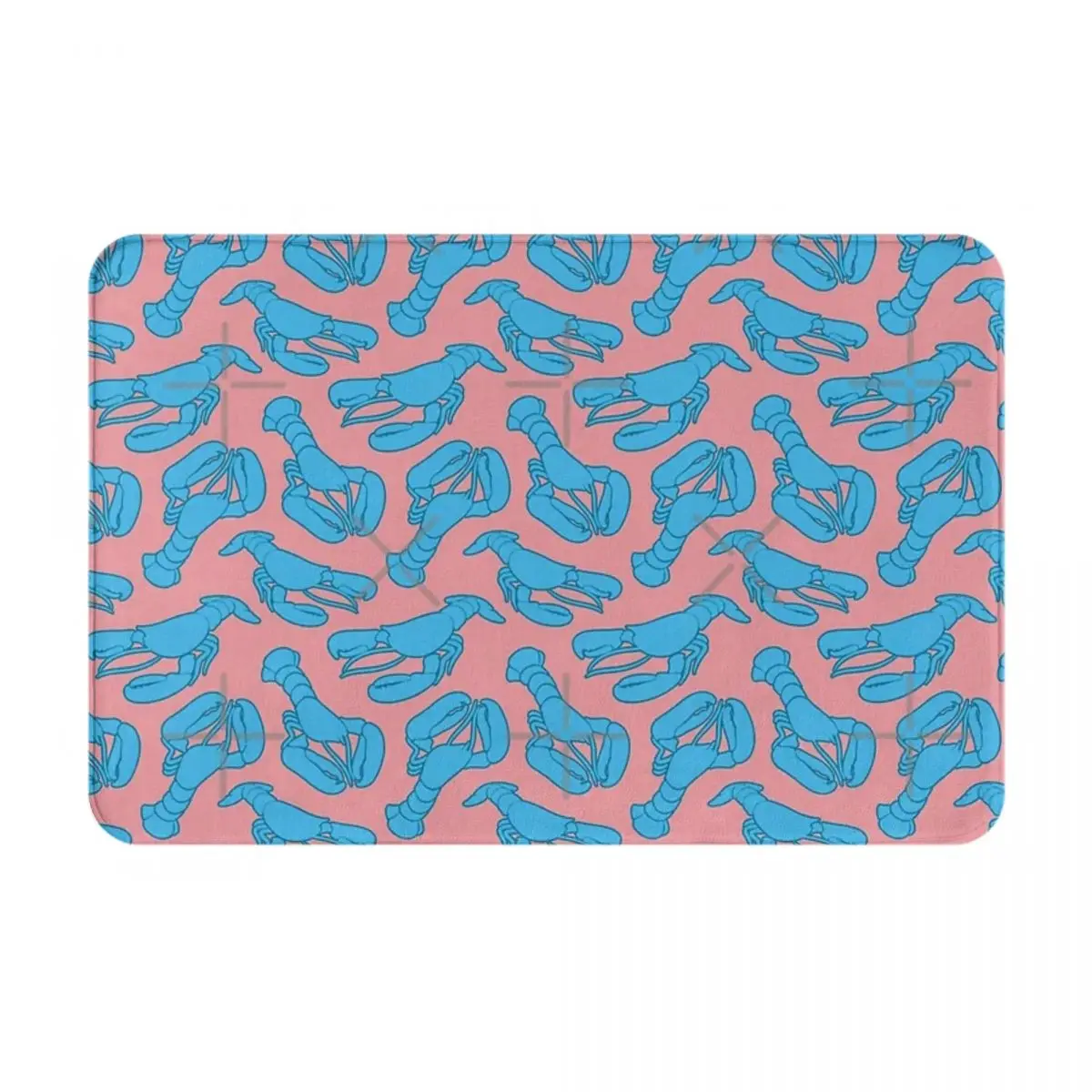 Коврик для прихожей голубые лобстеры