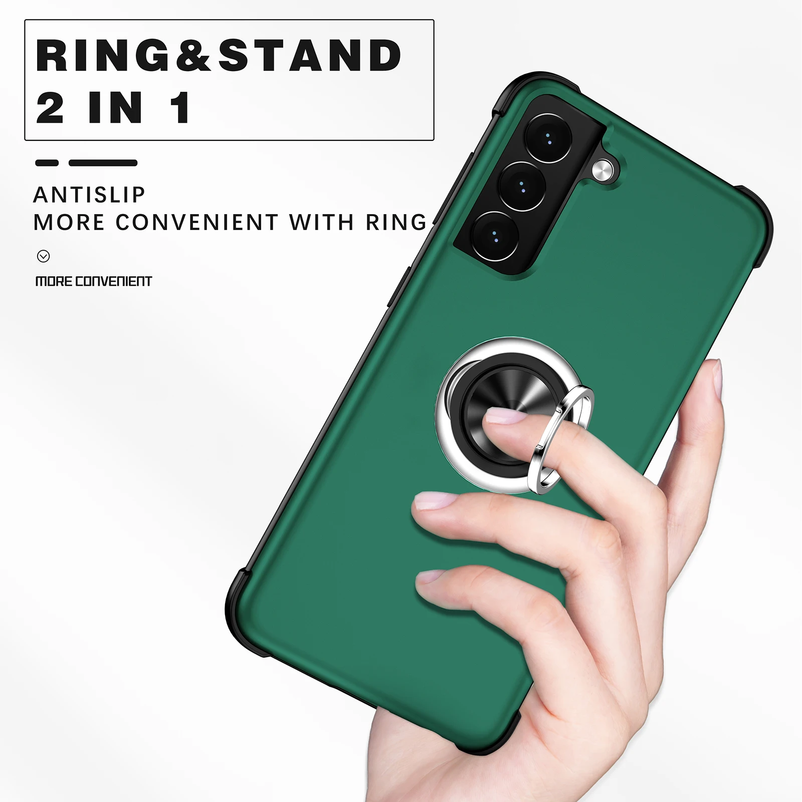 

Shockproof Phone Case For Samsung Galaxy A12 M12 Build-in Ring Kickstand Holder Back Cover