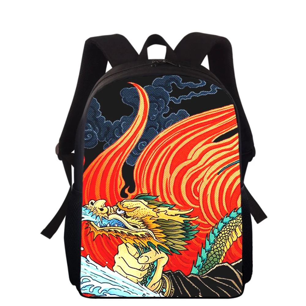Japan Ukiyoe Art paintings 15” 3D Print Kids Backpack Primary School Bags for Boys Girls Back Pack Students School Book Bags