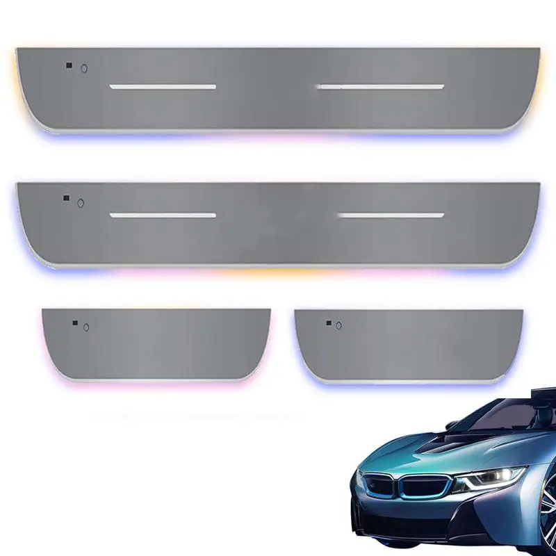 

Wiring-Free LED Door Sill Pro 4PCS Auto-Sensing Interior Ambient Lighting Kits Wireless Car Door Welcome Courtesy Light For All