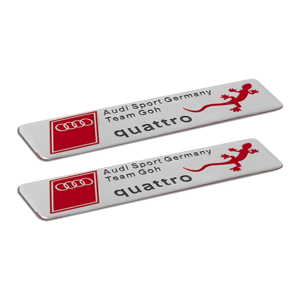 

2 шт. 3D алюминиевые наклейки на кузов автомобиля, хвост багажника, декоративные наклейки для AUDI Sport Germeny QUATTRO, значок, логотип, автомобильная модификация, аксессуары