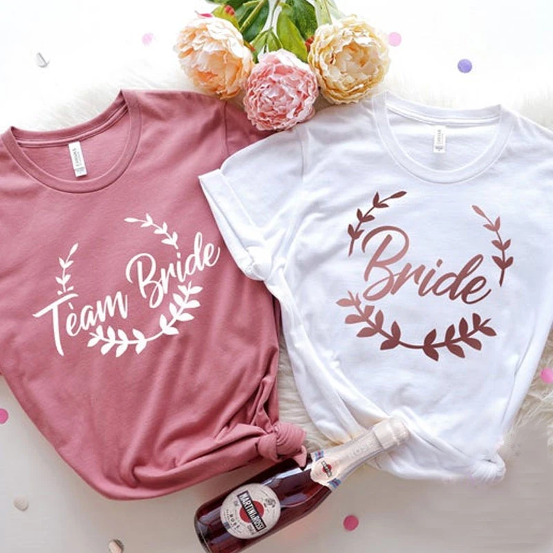 

Bachelorette Party Shirts BRIDE TEAM Bridal TShirts Engagement Ceremony Going To Get Married Partner's Clothes For Weddings Tops