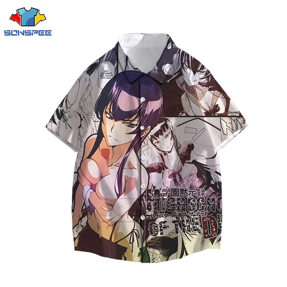 Hot Sale European American Man's Shirt Sexy Kawaii Anime Girl Printed Shirt Casual Fashion Single-Breasted Cardigan Hawaiian