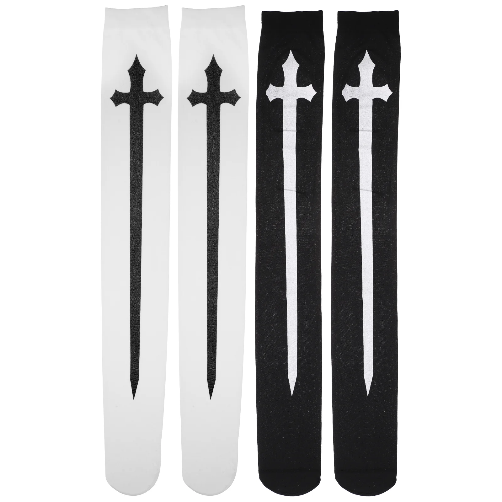 Nun Clothes Tube Socks Women Party Stocking Cosplay High Halloween Over Knee Nurse