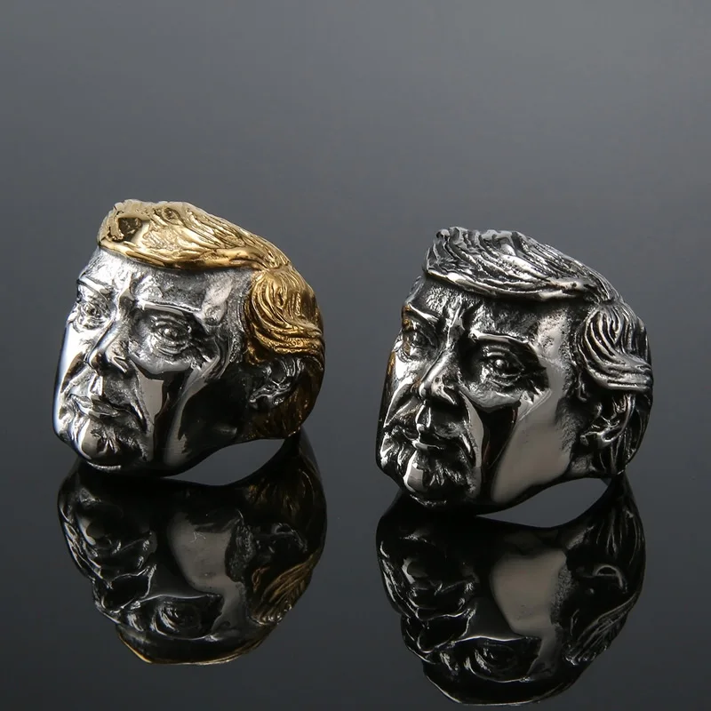 Уникальные креативные кольца Дональда Трампа для мужчин Крутое золотистое