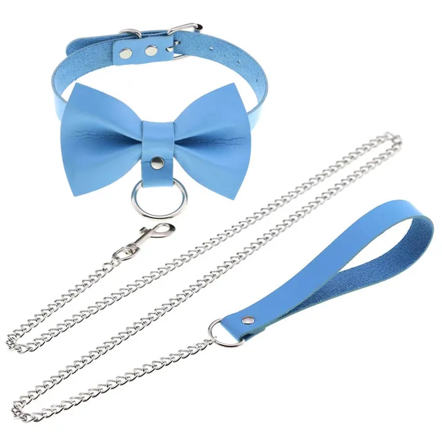 DIEZI Torques For Women Men Jewelry Sky Blue PU Leather Choker Necklace Harajuku Gothic Star Circel Statement Necklace Jewelry 1