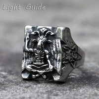 2022 new mens 316l stainless steel rings vintage devil skull ring punk rock drop shipping fashion jewelry gift free shipping