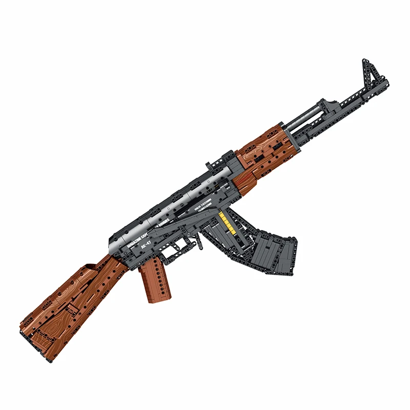 

Gun Building Blocks AK47 1366PCS Military Weapon Model Police For Assault Rifle Bricks Creative Toys Safe Gun for Gift Adults