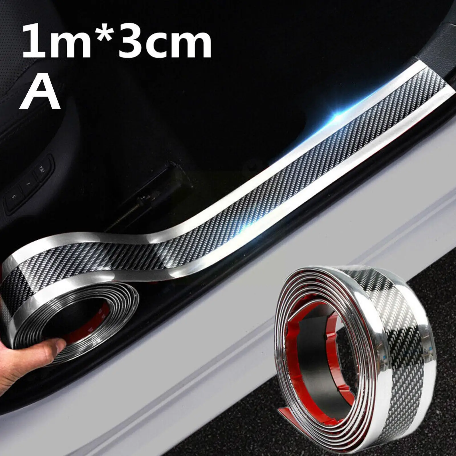 

Car Stickers Anti Scratch Door Sill Protector Rubber Fiber Styling Carbon Sticker Threshold Car Bumper Car Strip W8q8