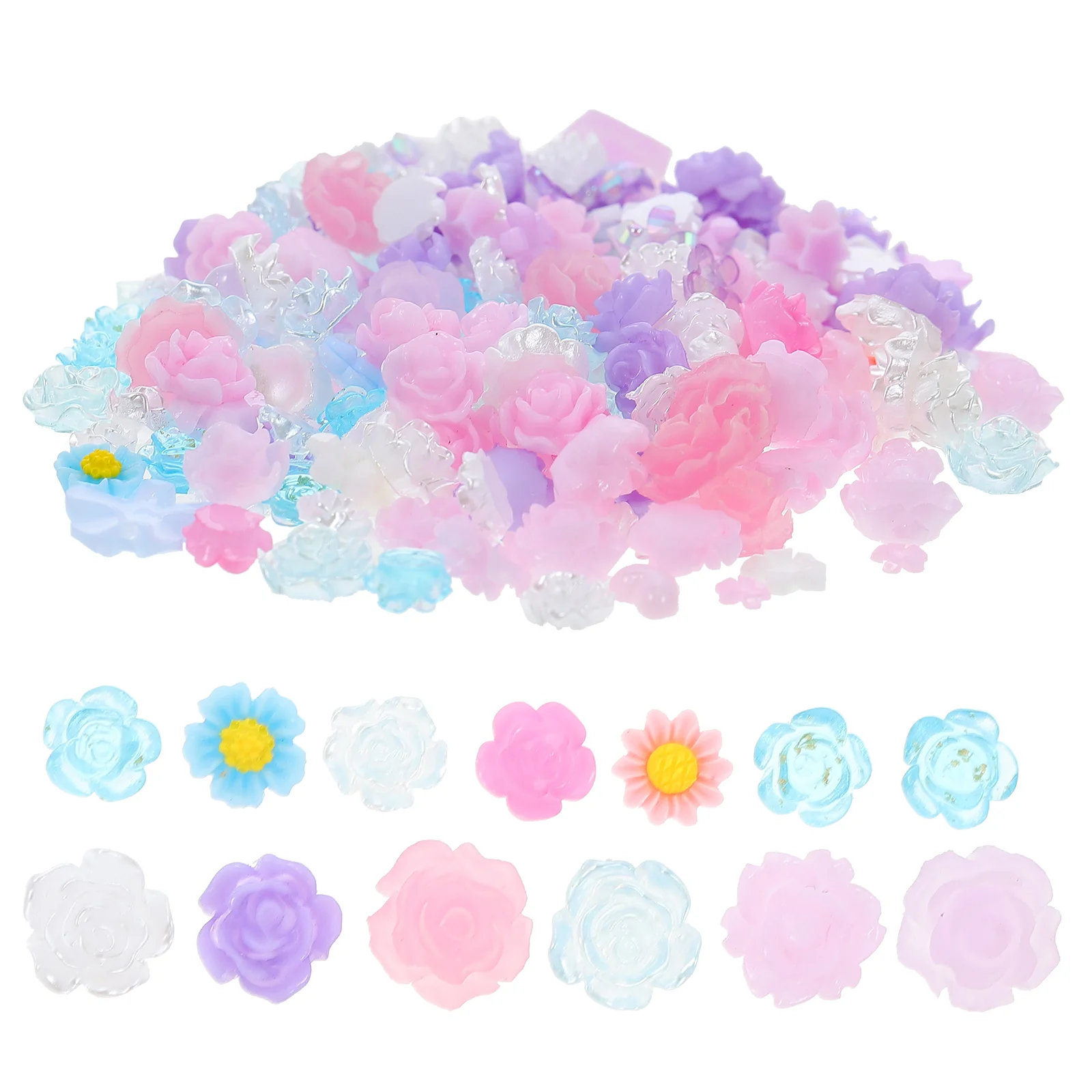 

Beads Nail Rose Flower Charms Case Clay Manicure Buttons Petal Accessories Rosary 3D Flatback Sequinsdiyflowers Making Jewelry