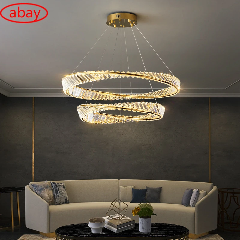 

Luxurious Chandelier Lights Gold Crystal Bedroom LED Living Room Light Celling Light 3 Kinds Of