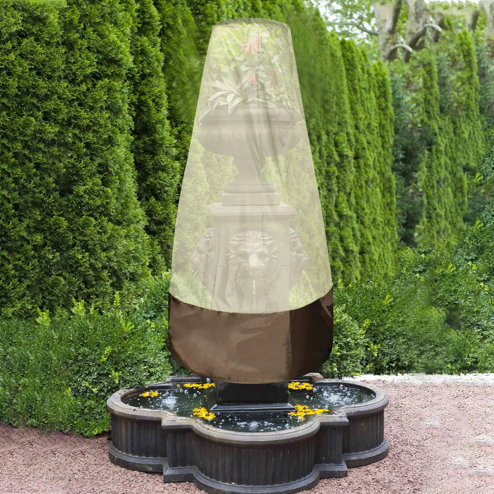 

Fountain Cover For Winter Heavy Duty Waterproof Dustproof Fountain Covers For Winter Bird Bath Cover Protective Cover For Garden
