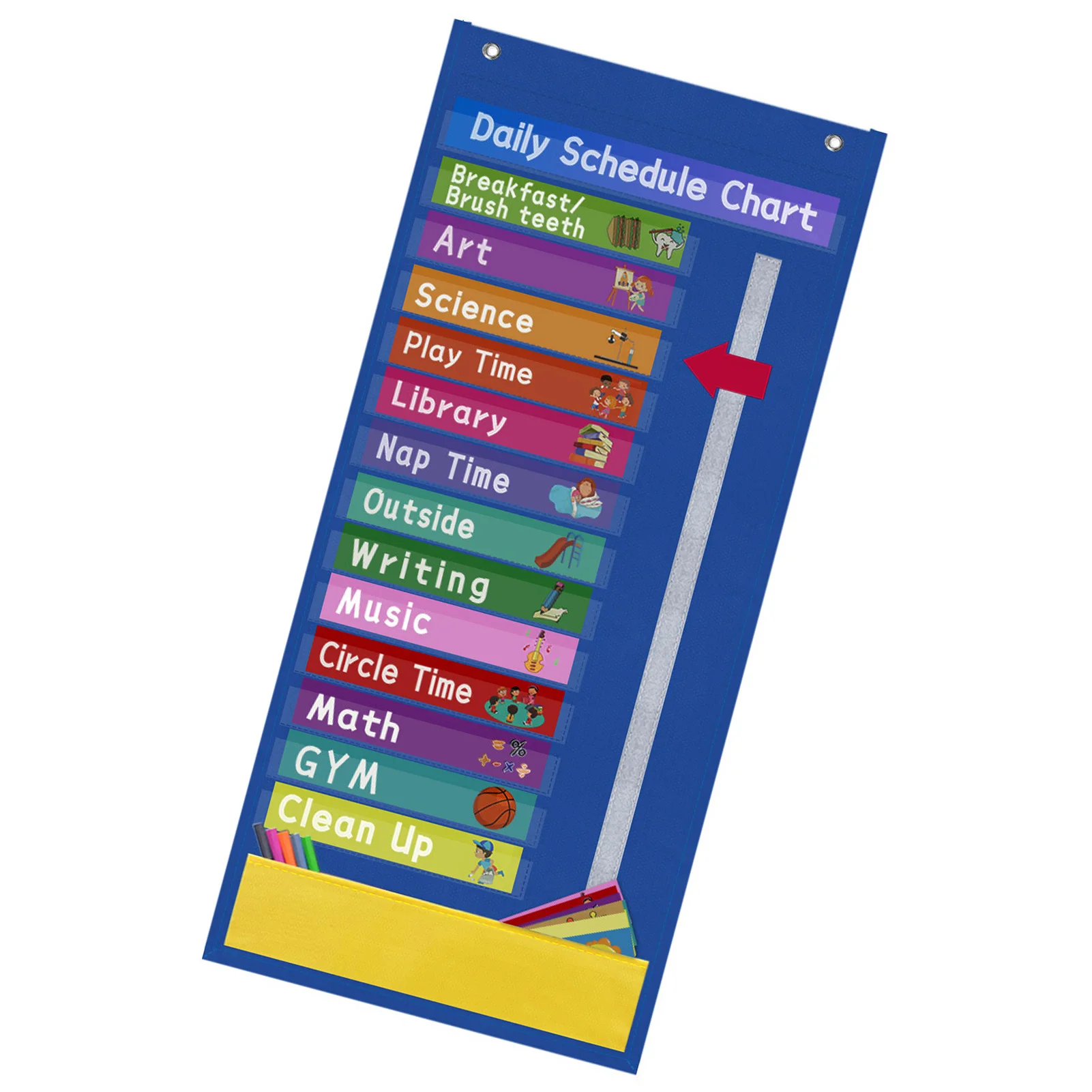 Daily Schedule Chart Classroom Schedule With 31 Cards 131 Pockets Weekly Schedule Chart With 10 Blank Double-Sided Reusable