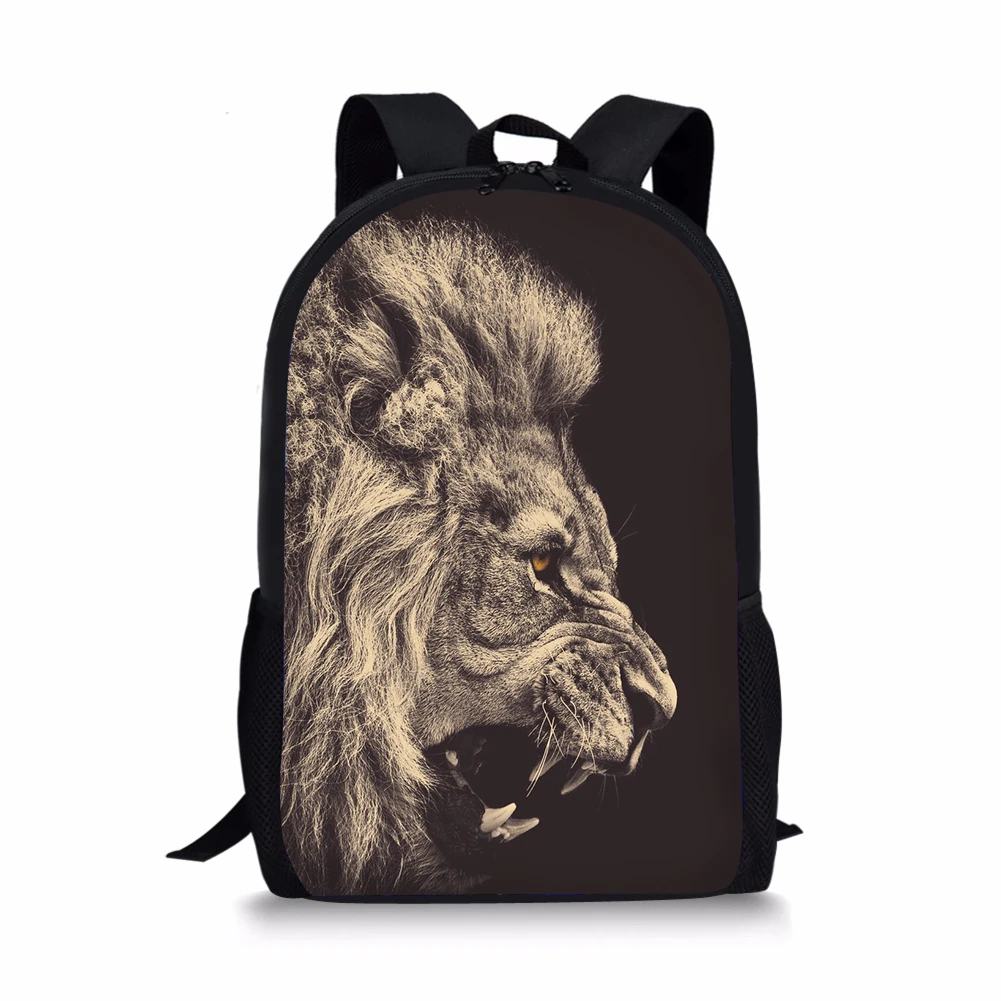 Ferocious Animal Style Print New Large Schoolbag Student School Backpack Waterproof Bagpack Capacity Primary Book Bags