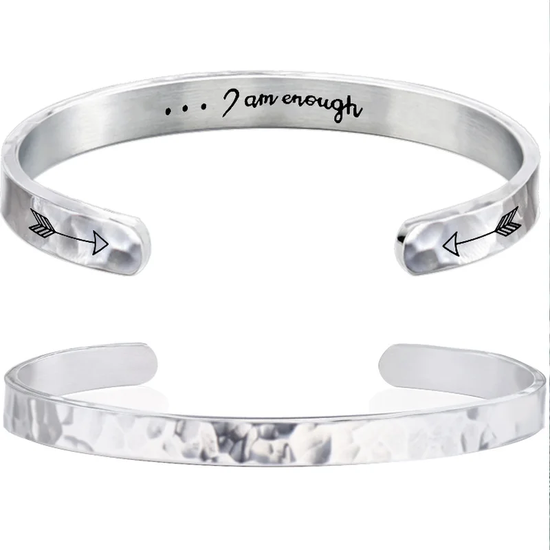 

2022 Stainless Steel Bangles Bracelets for Lover Eternal I AM ENOUGH Bracelet 6MM Gift Designer Bracelets for Women