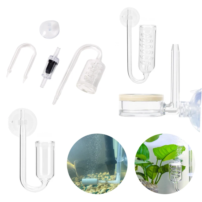 [해외] 수족관 DIY 이산화탄소 디퓨저 유리 CO2 분무기  수생 식물의 성장을위한 CO2 조절기 발전기 액세서리