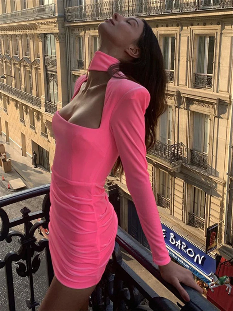 Женское вельветовое платье Shestyle с подкладкой через плечо квадратным вырезом